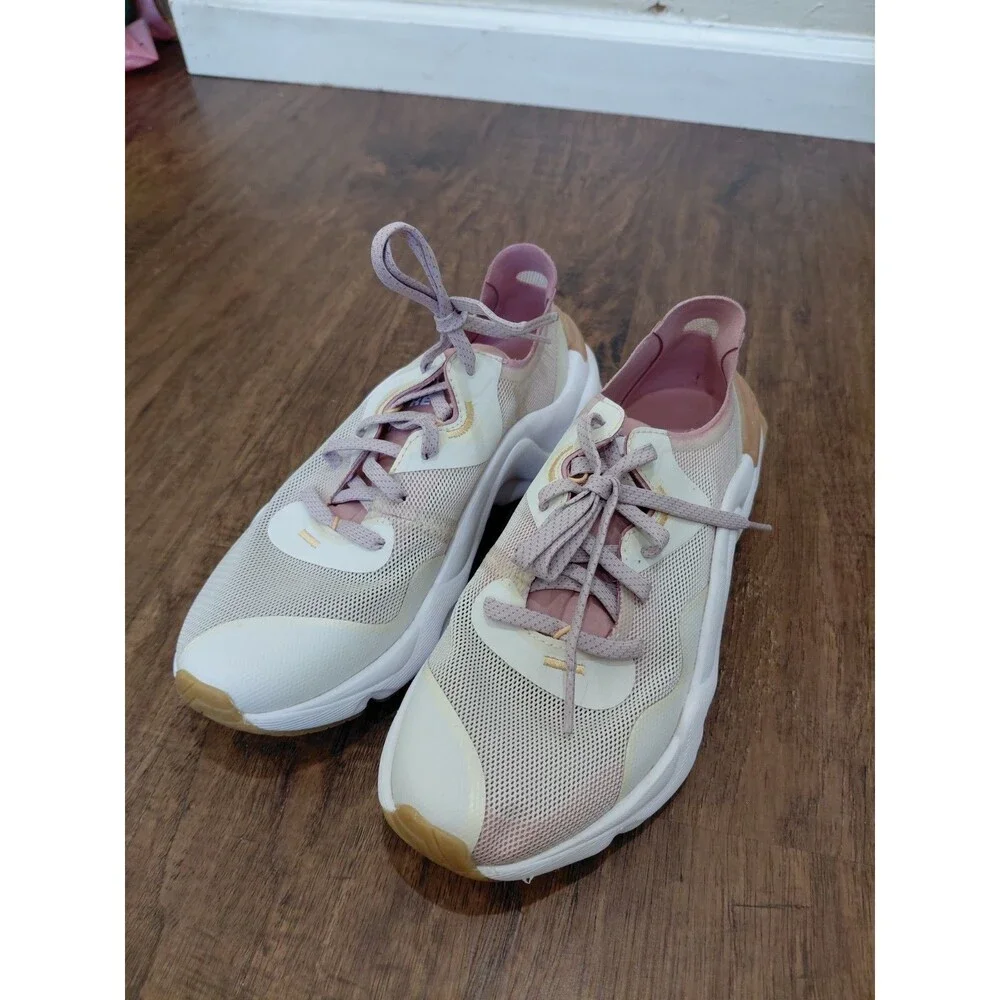 Sorel Shoes Womens 6.5 Kinetic Float Lace Up Sneakers White Pink